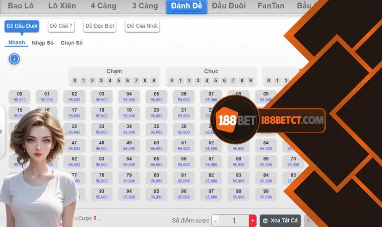 Chơi đề đầu đuôi 188Bet anh em có cơ hội thắng lớn